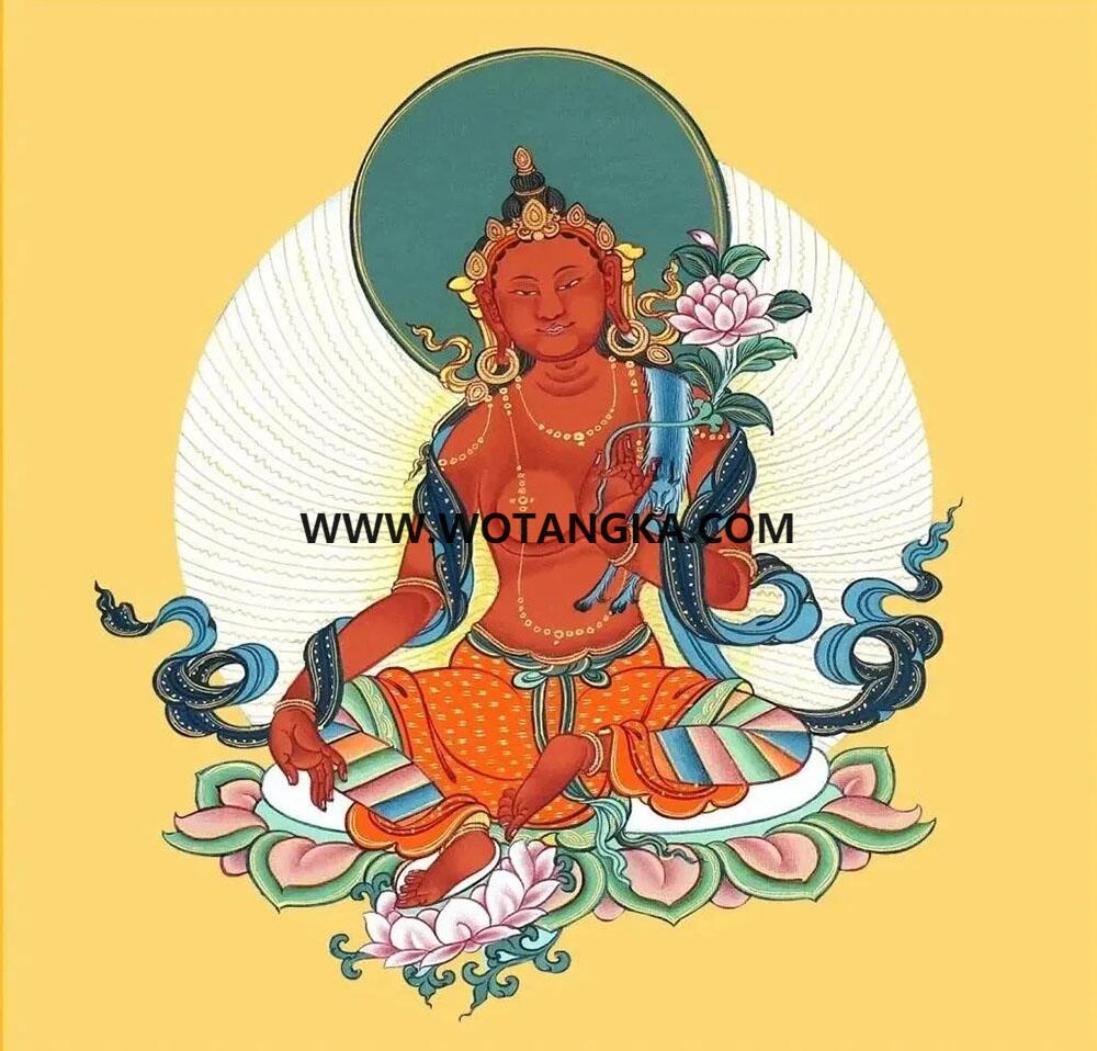 沃唐卡编号AC28357：怀业九本尊·红观音