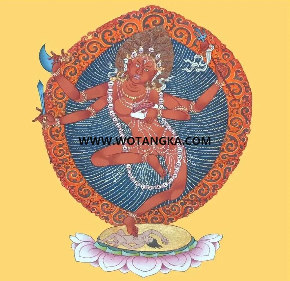 沃唐卡编号AC29167：怀业九本尊·密智佛母