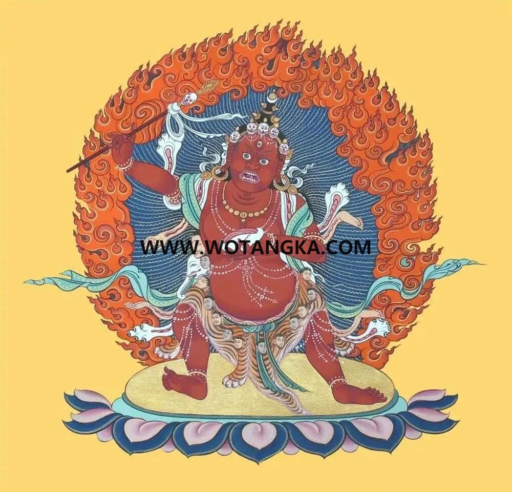 沃唐卡编号AC29468：怀业九本尊·大自在天