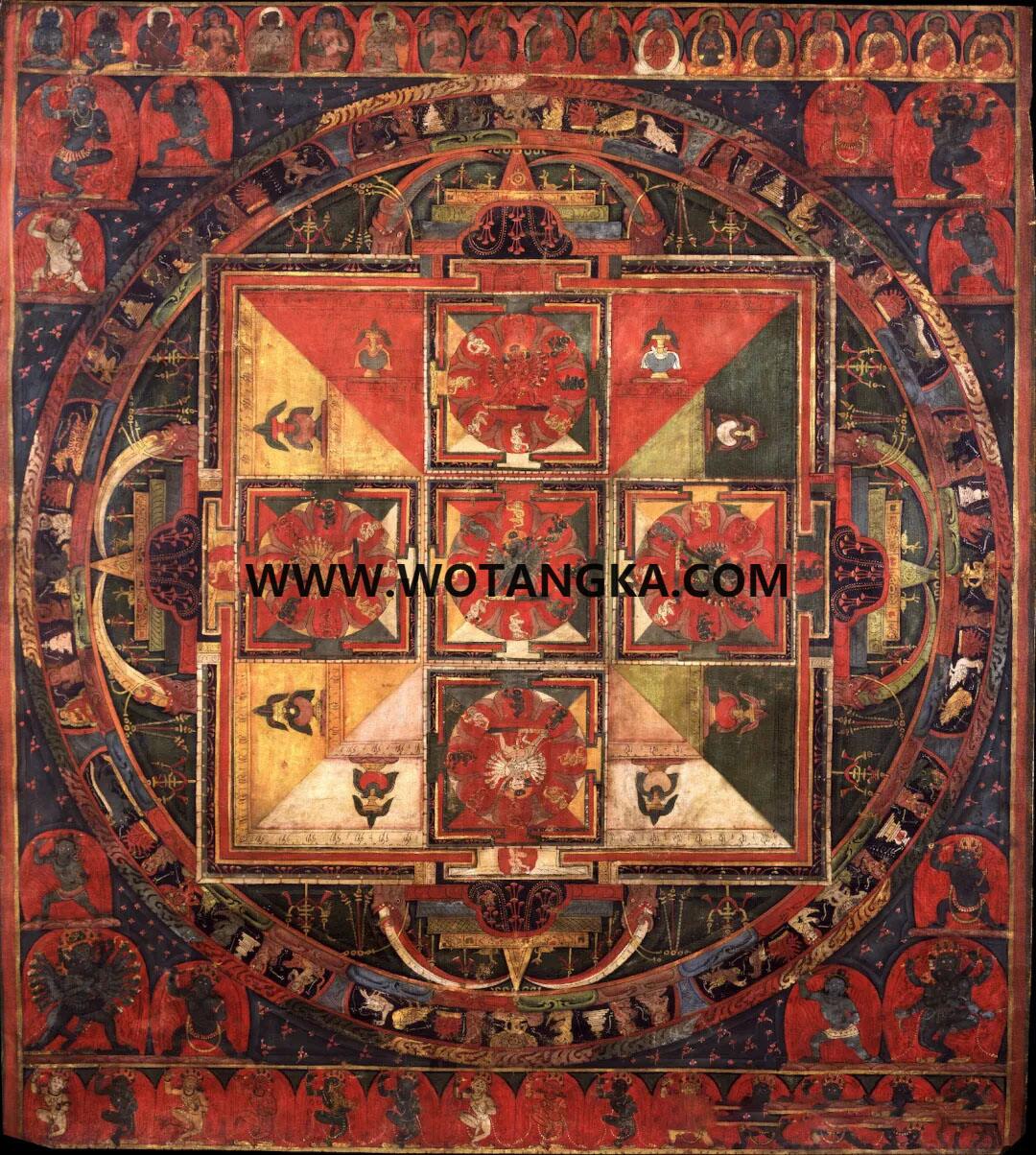 沃唐卡编号AC37925：喜金刚曼茶罗（萨迦派）