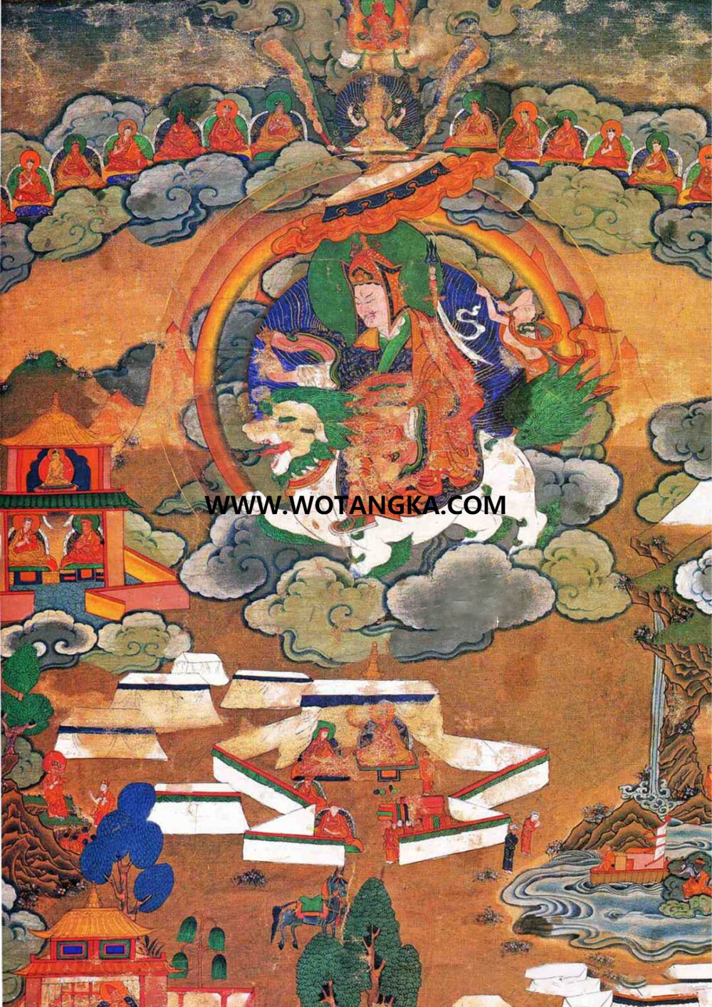 沃唐卡编号AC59376：秋吉林巴净观图 