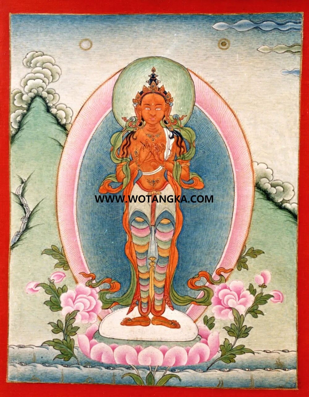 沃唐卡编号AC67953：一面二臂摩利支天菩萨