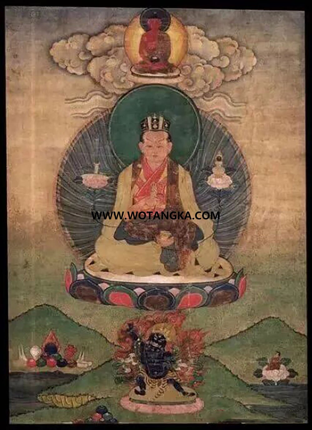 沃唐卡编号AC73619：第十五世噶玛巴·卡恰多杰