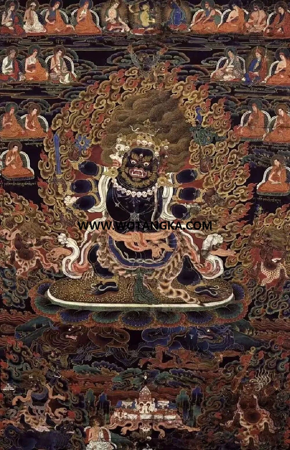 沃唐卡编号AC78612：德春拉姆护法