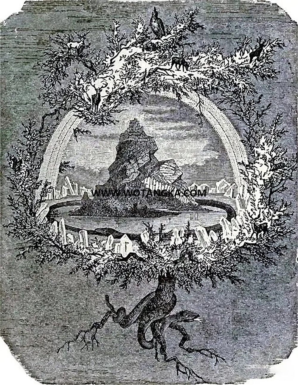 沃唐卡编号AC81947：生命之树与须弥山