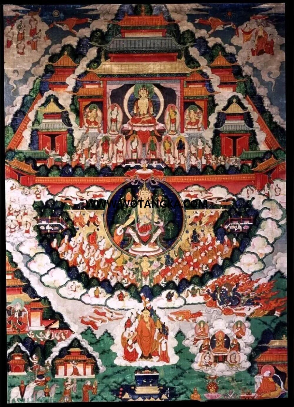 沃唐卡编号AC91324：弥勒菩萨净土