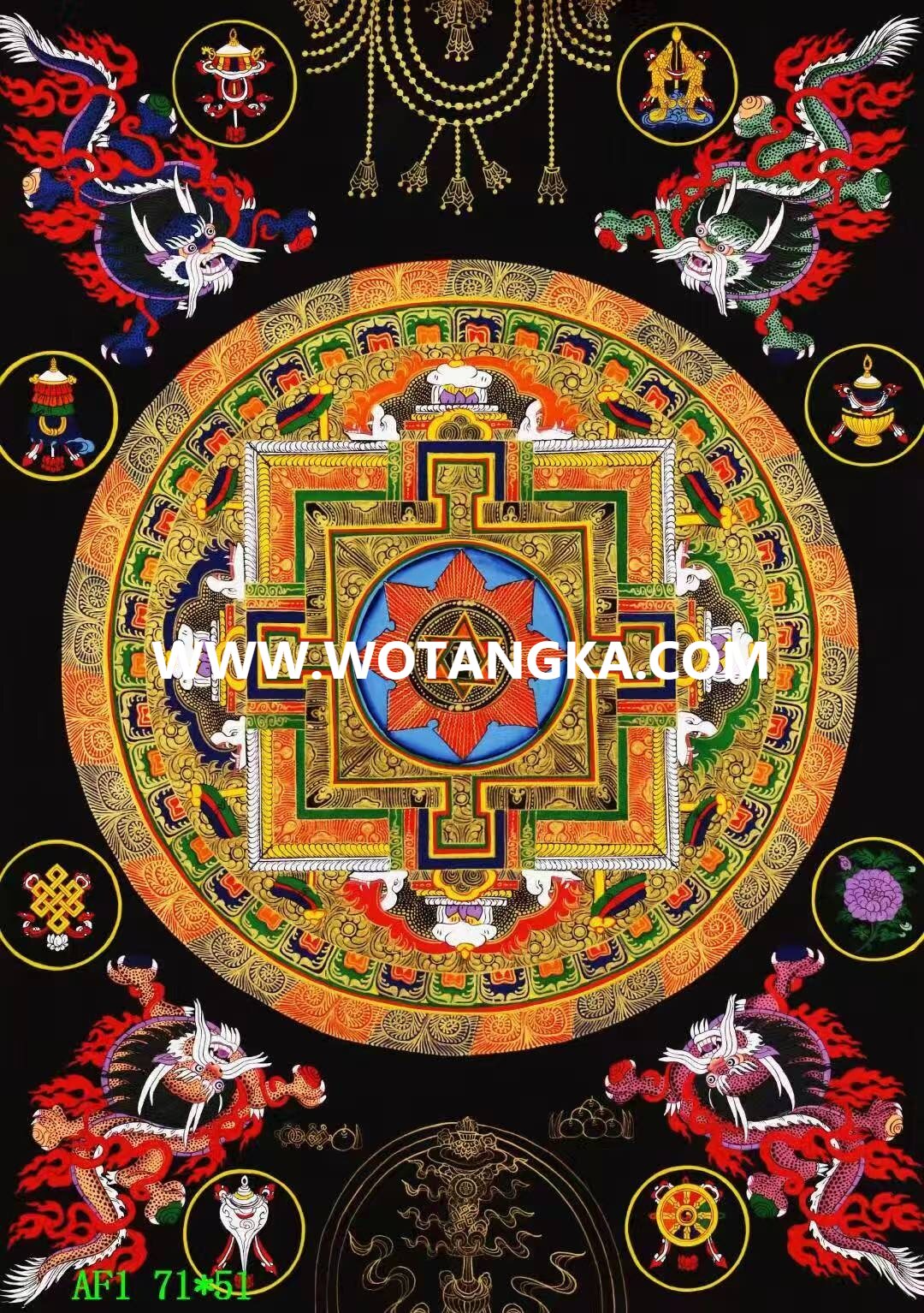 编号138-123329：彩绘唐卡-吉祥八宝坛城（71*51CM左右）