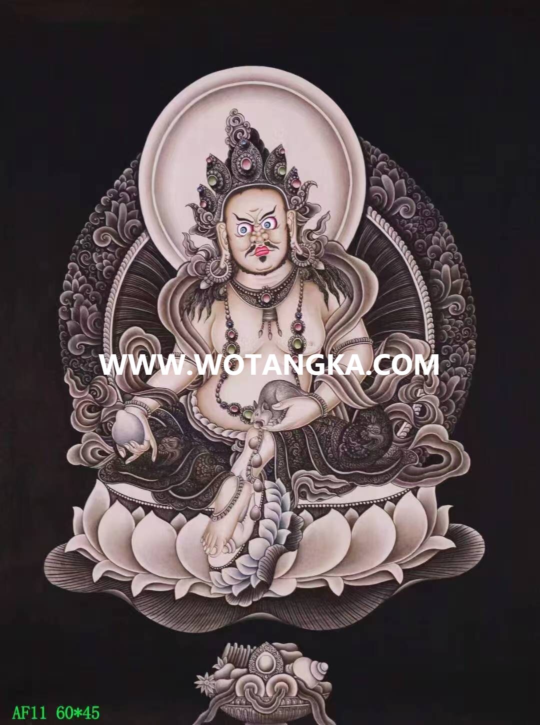 编号138-123729：彩绘唐卡-黄财神（60*45M左右）