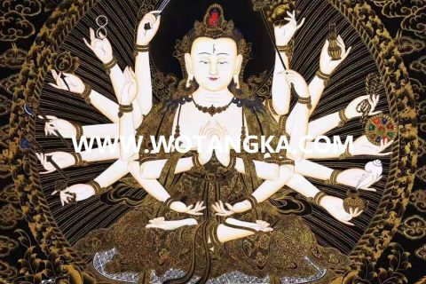 编号138-232783：黑金唐卡-准提佛母（76*54CM左右）