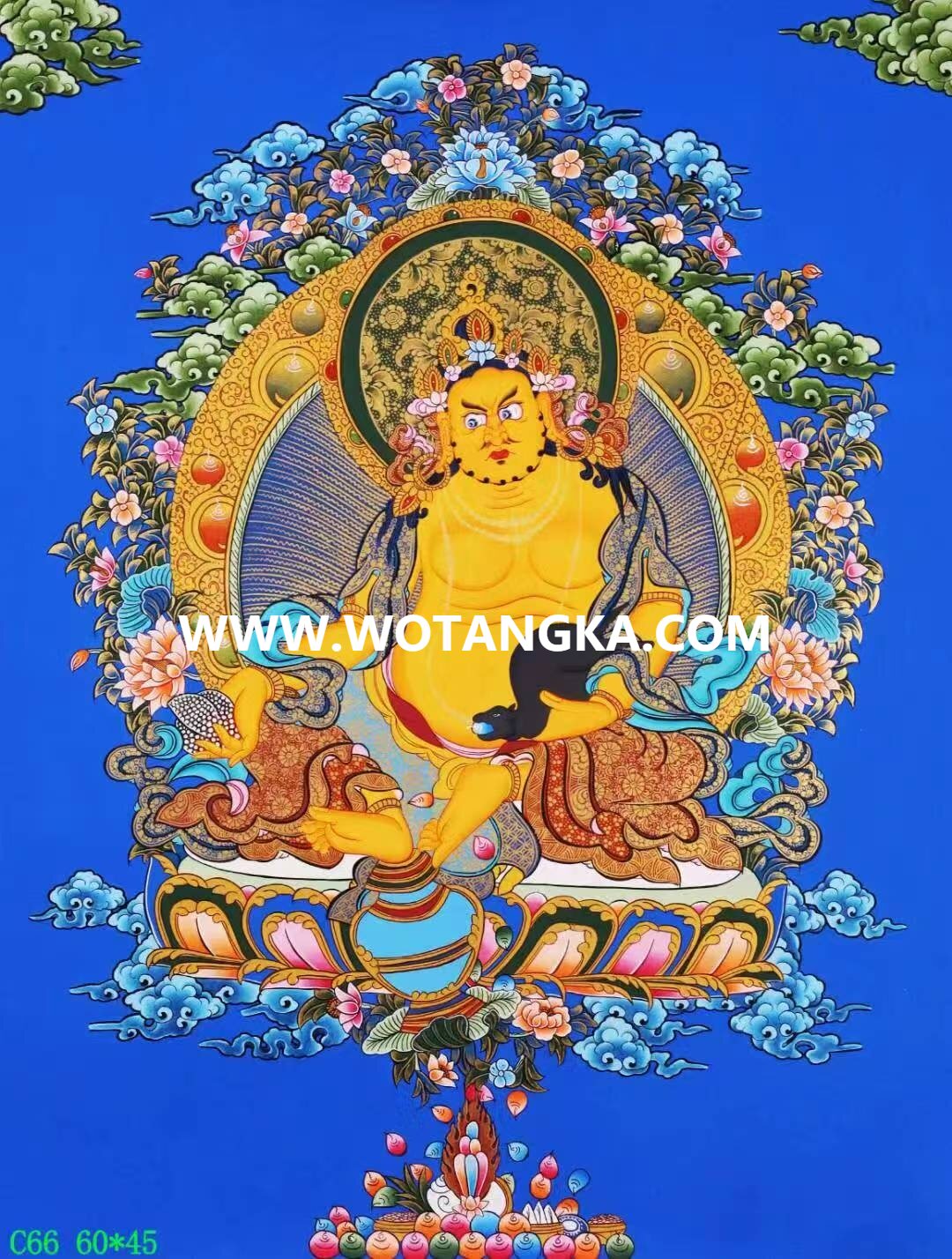 编号138-391338：彩绘唐卡-黄财神（60*45CM左右）