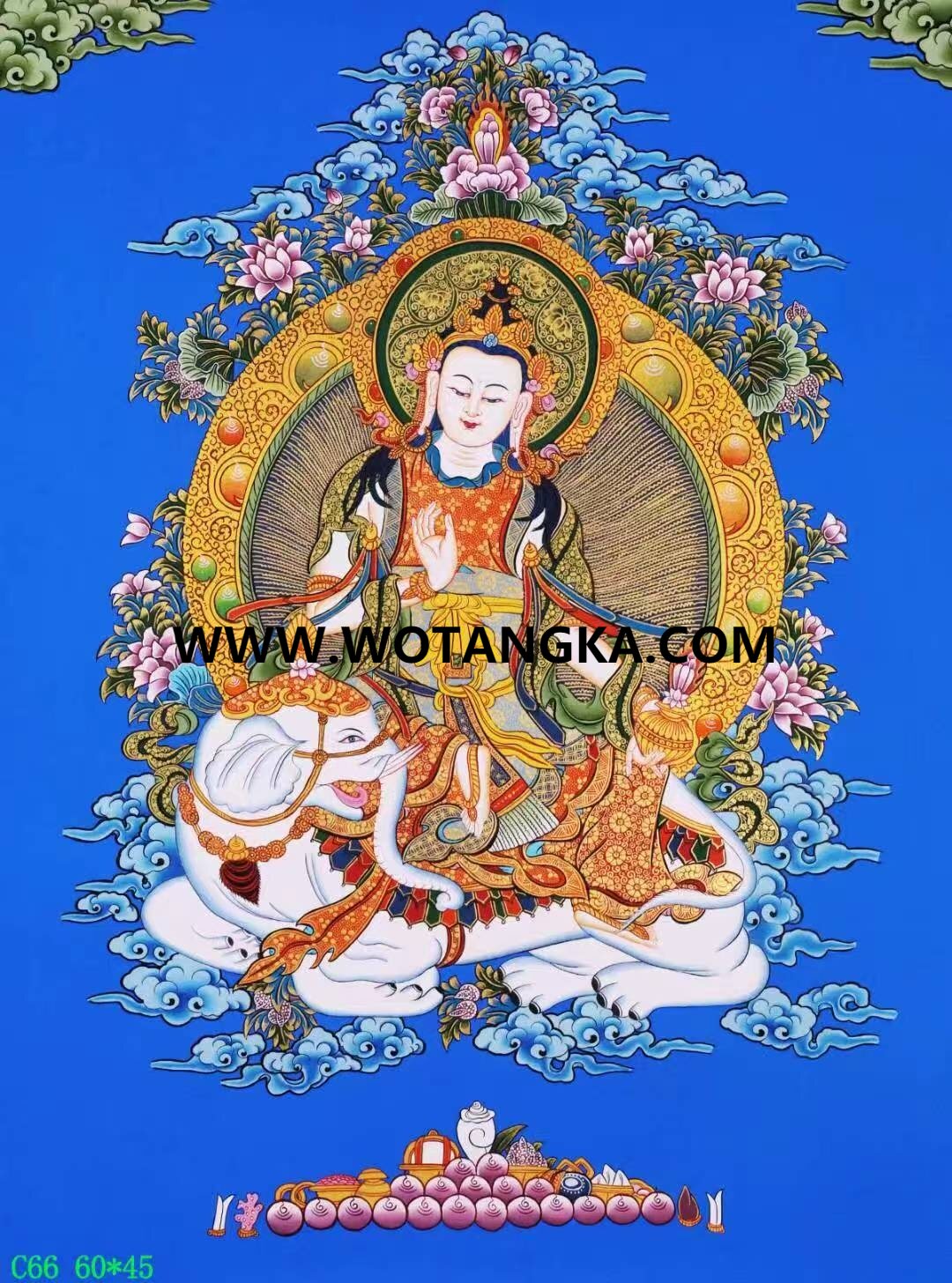 编号138-399318：彩绘唐卡-普贤菩萨（60*45CM左右）