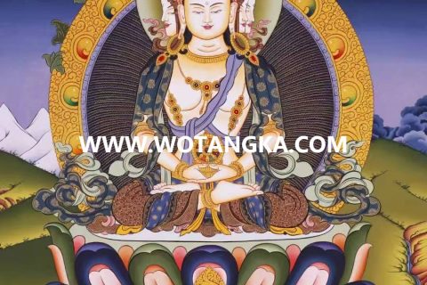 编号138-411139：彩绘唐卡-四面大日如来（60*45CM左右）