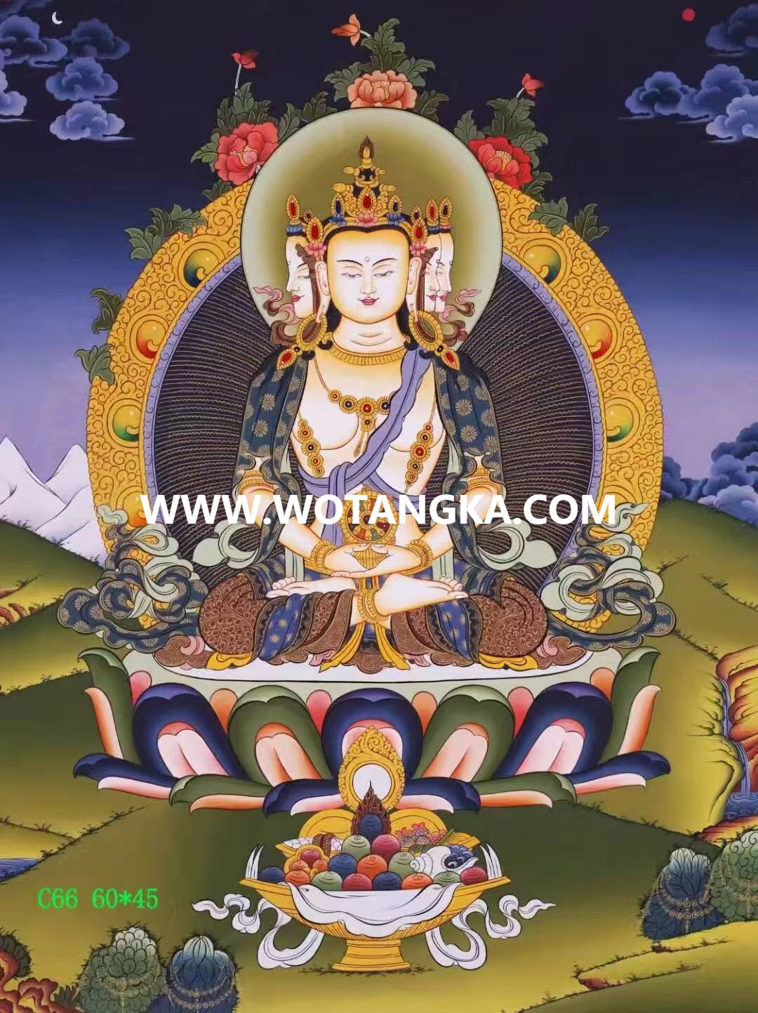 编号138-411139：彩绘唐卡-四面大日如来（60*45CM左右）