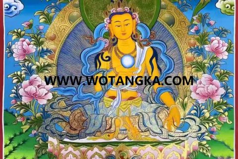 编号138-411169：彩绘唐卡-地藏王菩萨（60*45CM左右）