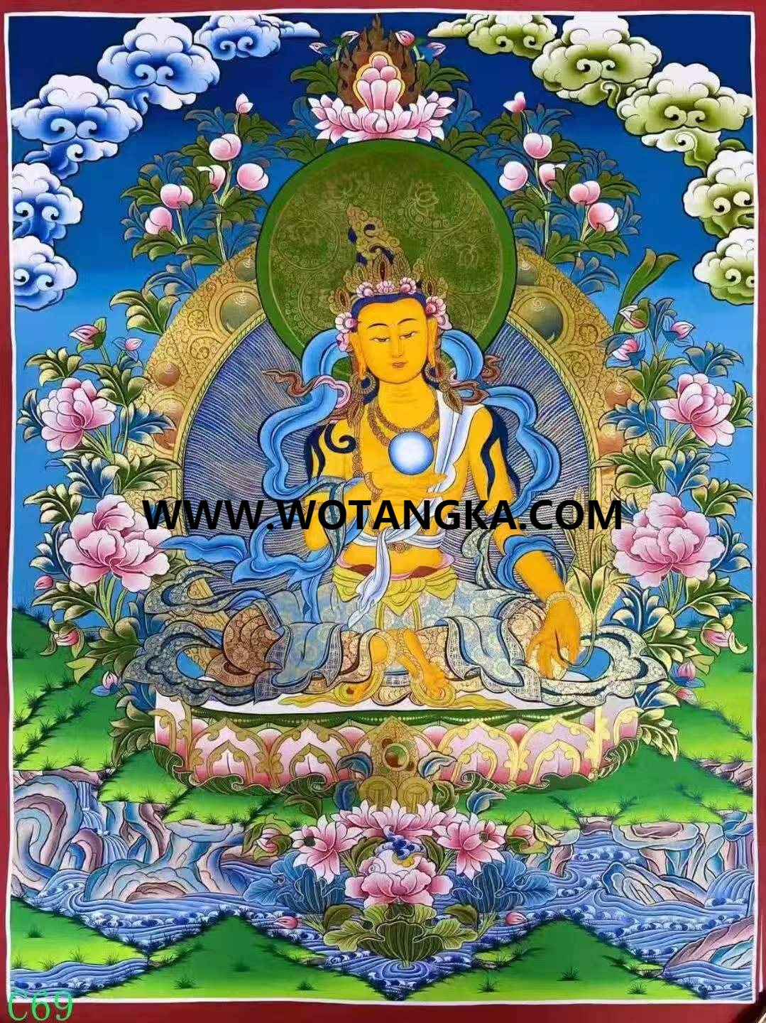 编号138-411169：彩绘唐卡-地藏王菩萨（60*45CM左右）