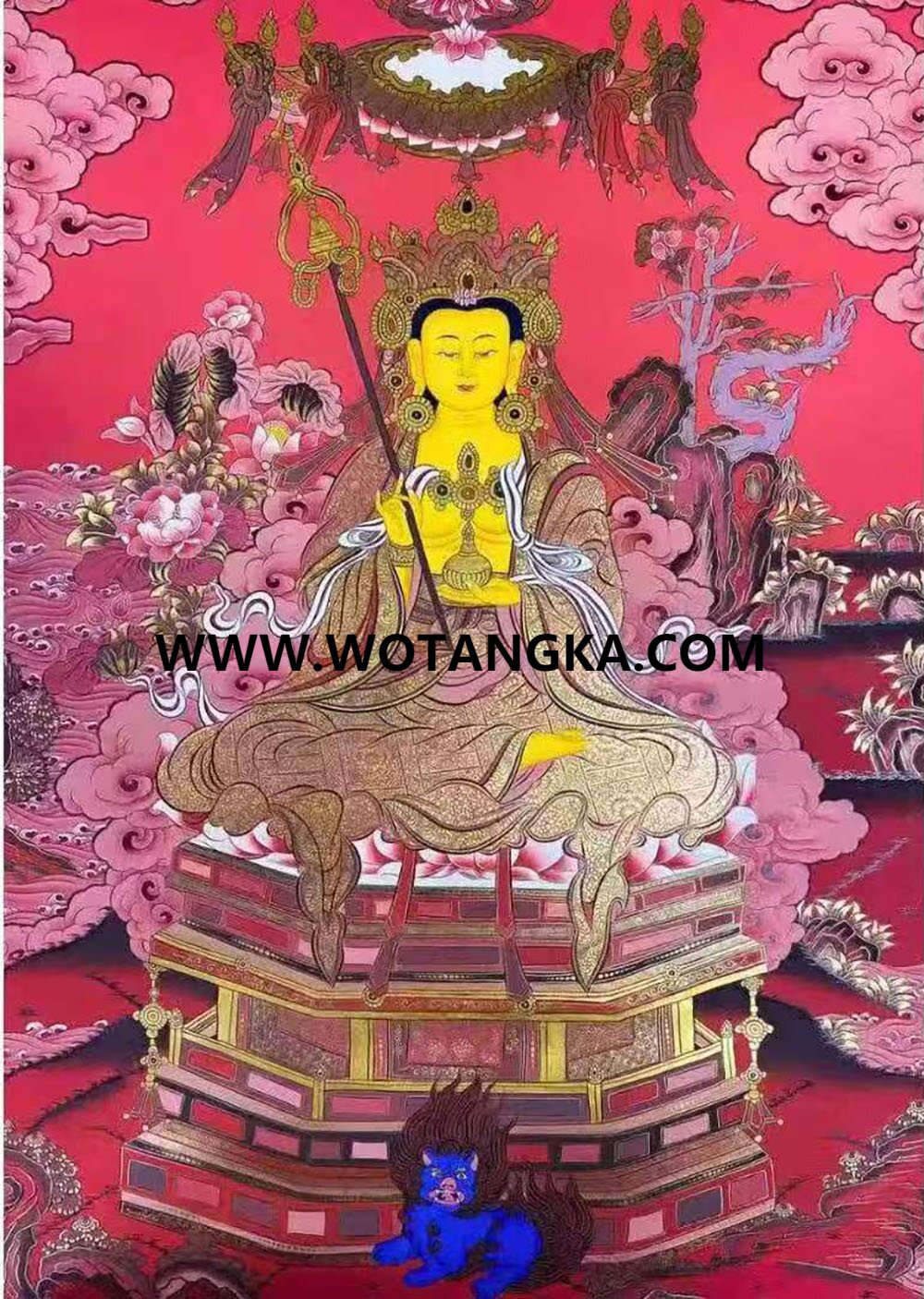 编号138-451139：红金唐卡-地藏王菩萨（75*52CM左右）