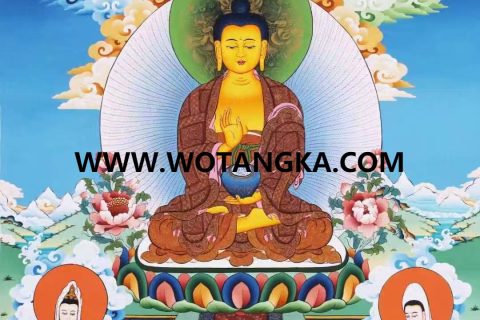 编号138-521911：彩绘唐卡-释迦牟尼佛（75*53CM左右）