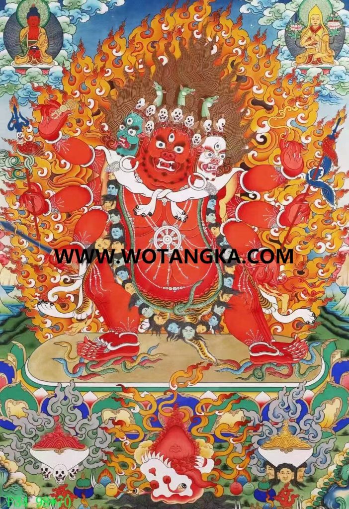 编号138-551931：彩绘唐卡-马头金刚（98*70CM左右）
