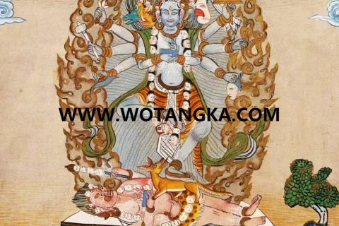 编号138-631139：彩绘唐卡-毗湿奴（30*22CM左右）