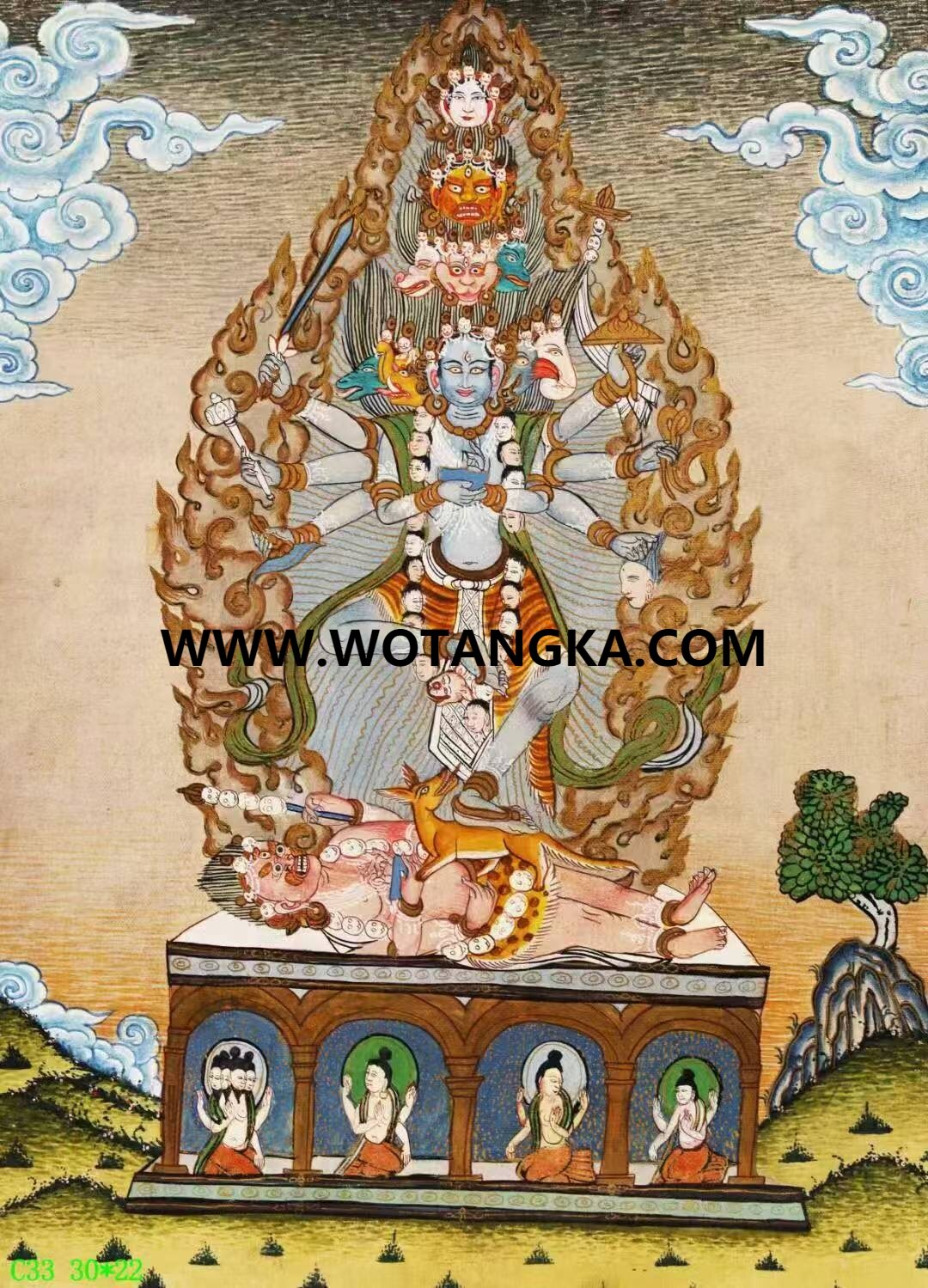 编号138-631139：彩绘唐卡-毗湿奴（30*22CM左右）