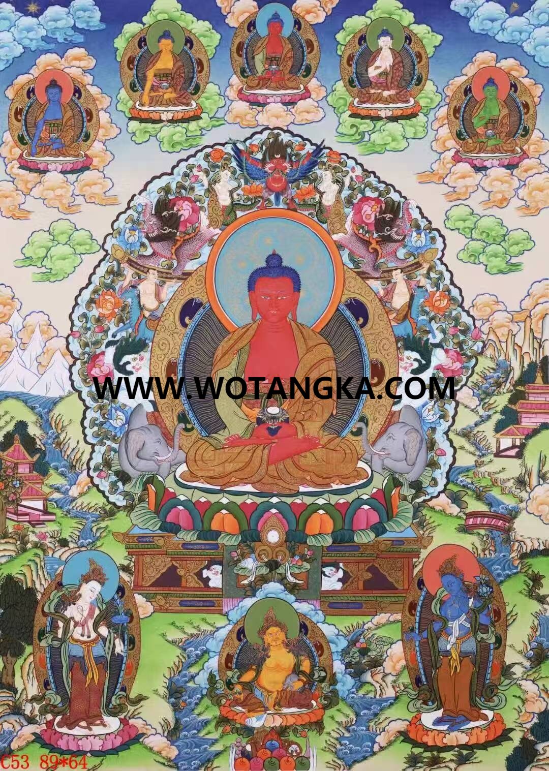 编号138-631199：彩绘唐卡-阿弥陀佛（89*64CM左右）