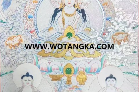 编号138-749119：白银唐卡-四面大日如来（75*55CM左右）