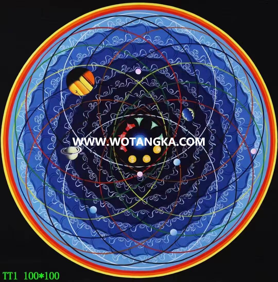 编号138-962125：彩绘唐卡-宇宙冥想坛城（100*100CM左右）