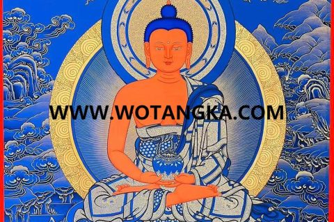 编号189-163482：蓝金唐卡-阿弥陀佛（40*30CM左右）