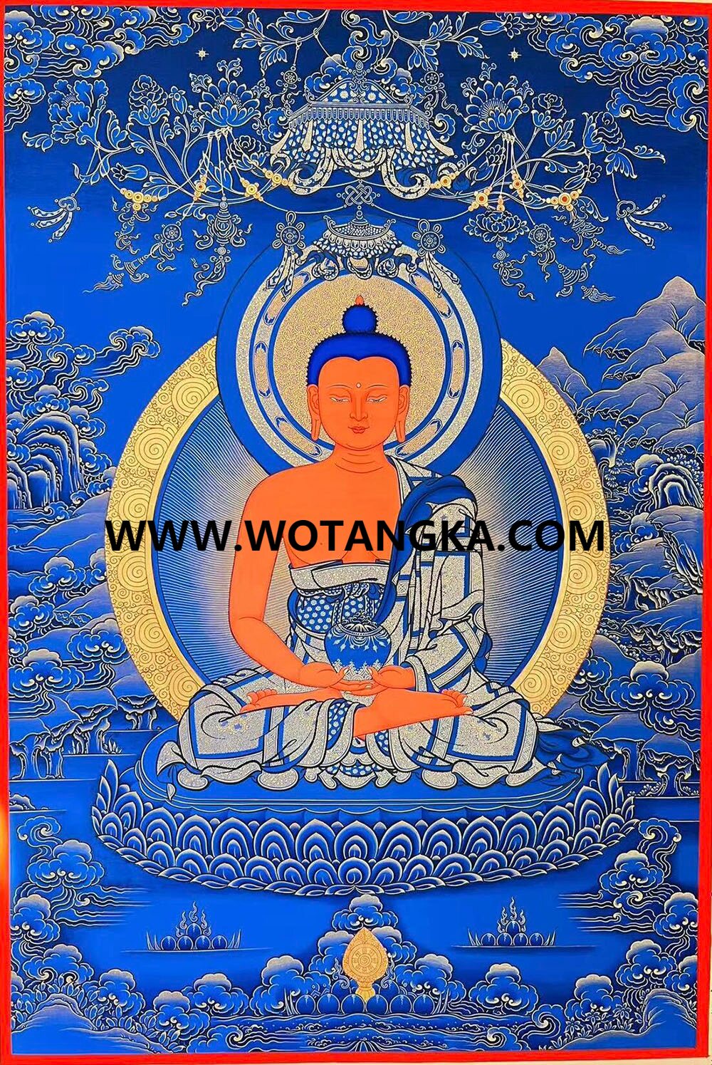 编号189-163482：蓝金唐卡-阿弥陀佛（40*30CM左右）