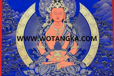 编号189-163785：蓝金唐卡-长寿佛（40*30CM左右）