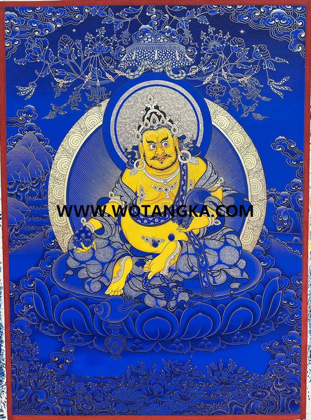 编号189-163794：蓝金唐卡-黄财神（40*30CM左右）