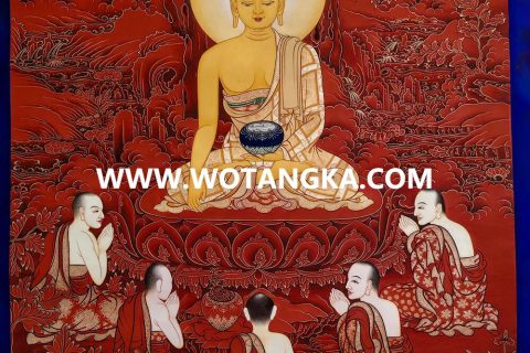 编号189-163874：红金唐卡-释迦牟尼佛（70*50CM左右）