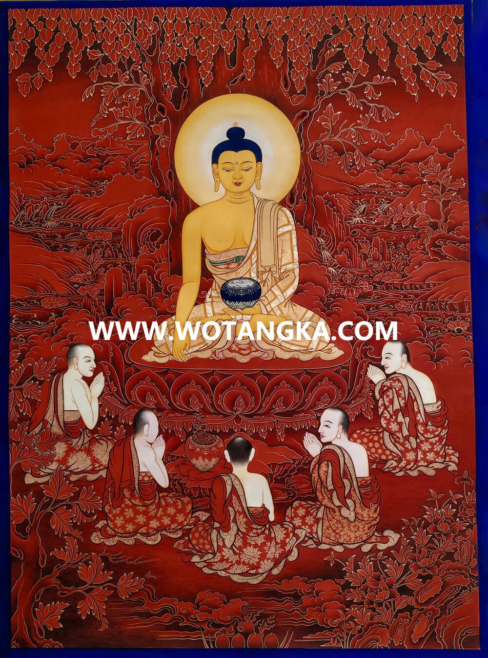 编号189-163874：红金唐卡-释迦牟尼佛（70*50CM左右）