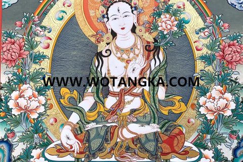 编号189-274638：彩绘唐卡-白度母（50*40CM左右）