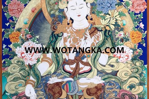 编号189-274695：彩绘唐卡-白度母（50*40CM左右）