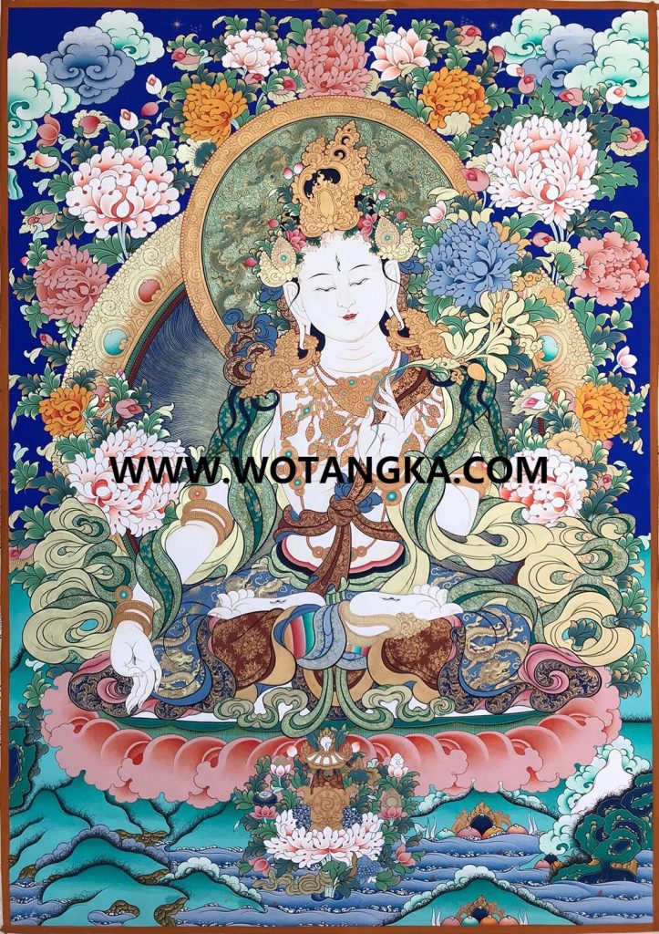编号189-274695：彩绘唐卡-白度母（50*40CM左右）