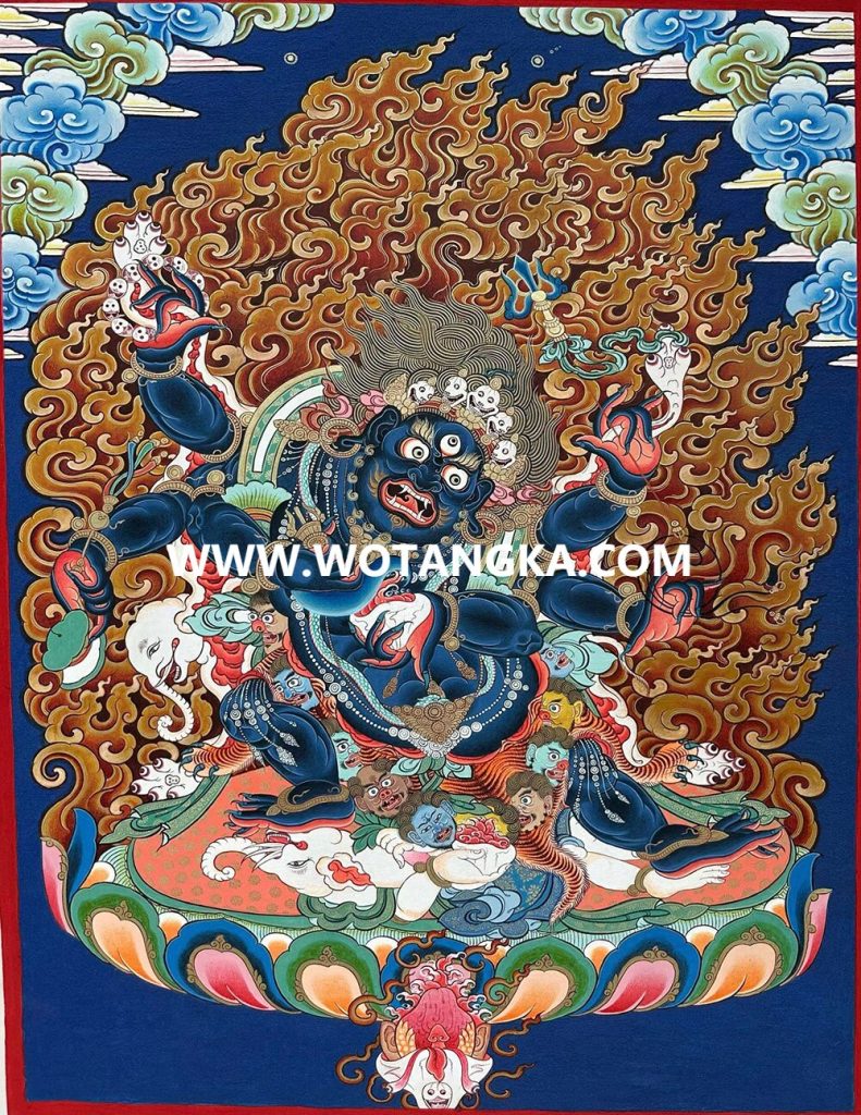编号189-275934：彩绘唐卡-六臂玛哈嘎拉（40*30CM左右）