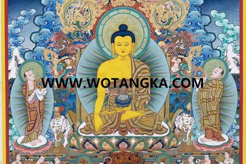 编号189-285437：彩绘唐卡-释迦牟尼佛（120*90CM左右）