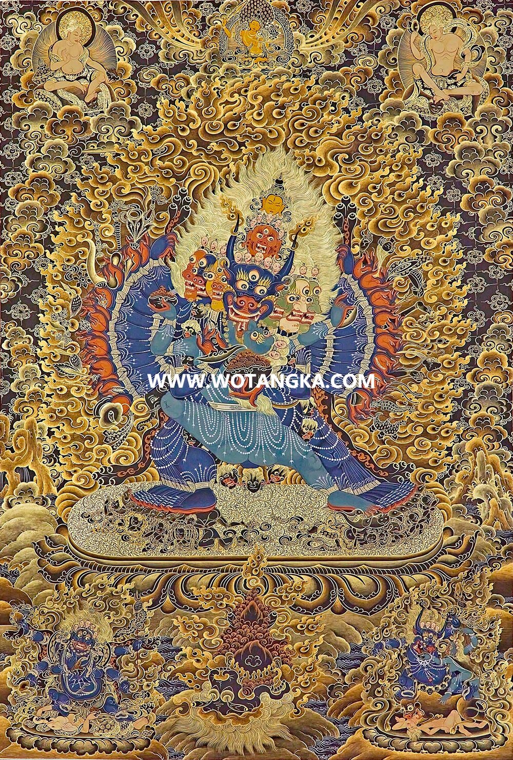 编号189-385692：黑金唐卡-大威德金刚（80*60CM左右）