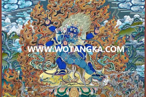 编号189-467291：彩绘唐卡-大轮金刚手菩萨（100*70CM左右）