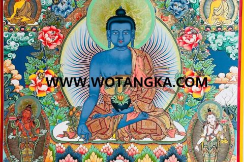 编号189-496238：彩绘唐卡-药师佛（100*70CM左右）