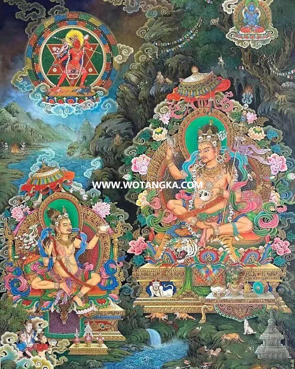 沃唐卡编号AC14785：大成就者帝洛巴与那洛巴