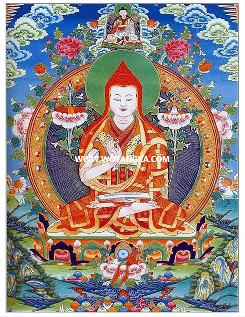 沃唐卡编号AC15873：巴珠仁波切