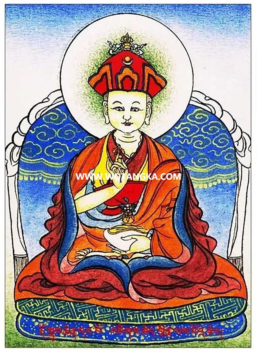 沃唐卡编号AC17839：第一世多智钦·晋美成列沃色