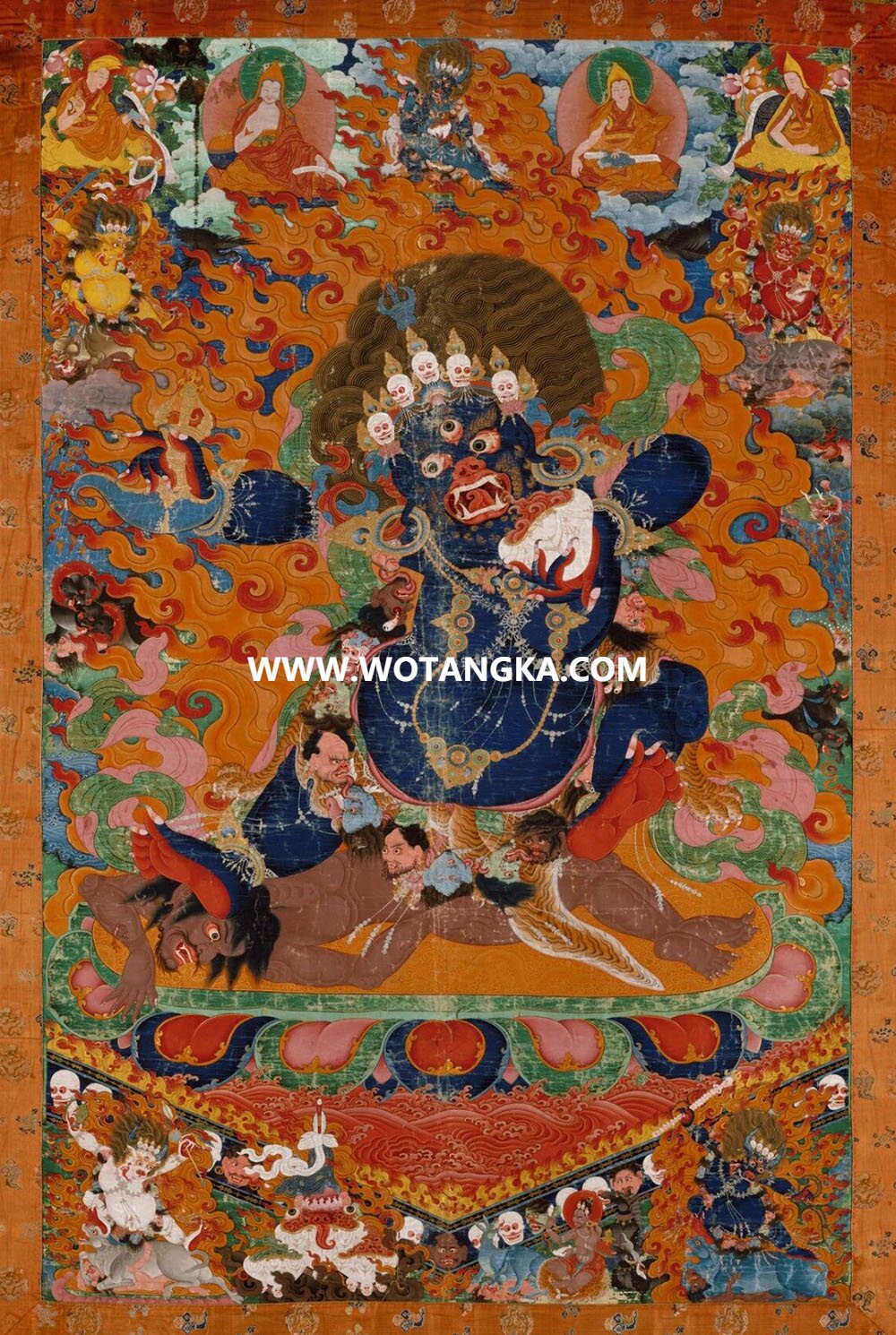 沃唐卡编号AC19795：二臂大威德金刚唐卡