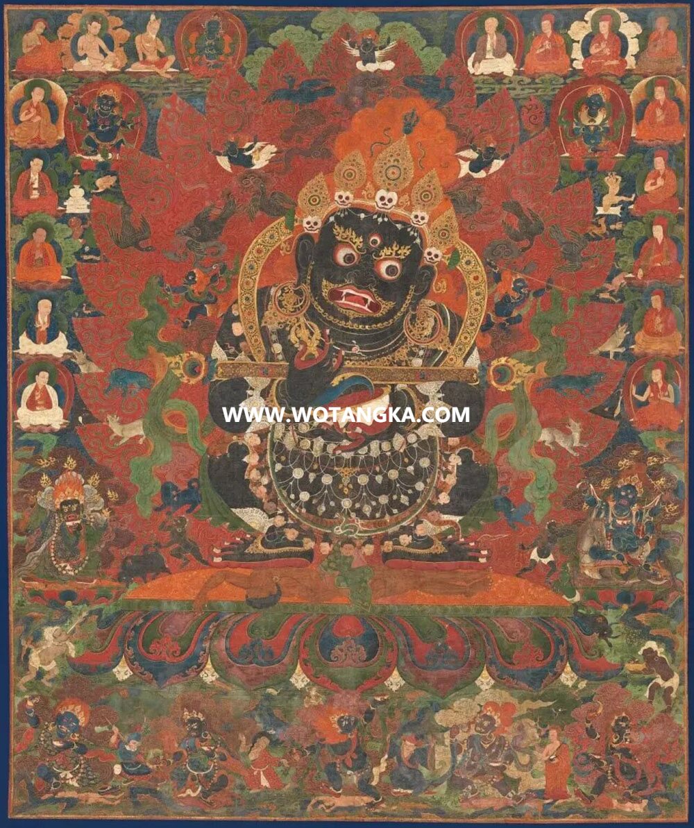 沃唐卡编号AC25684：红棒玛哈嘎拉