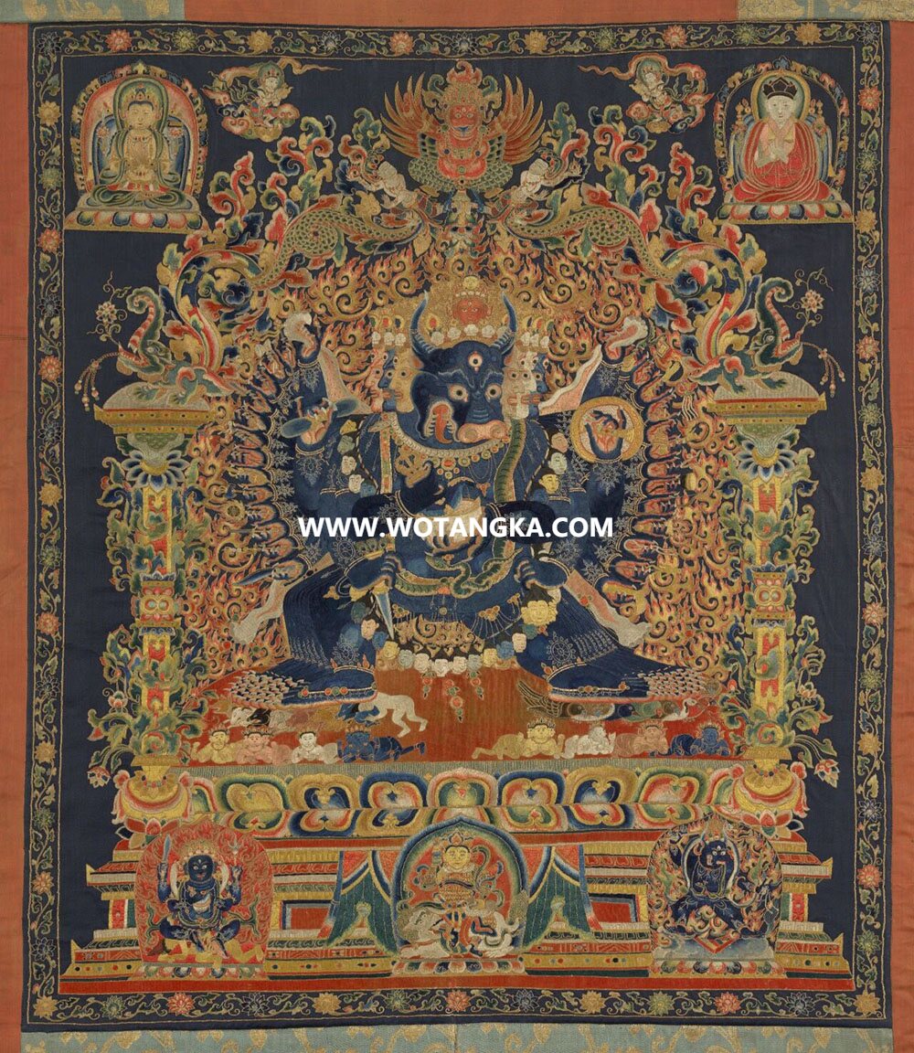 沃唐卡编号AC26453：大威德金刚（明代刺绣）