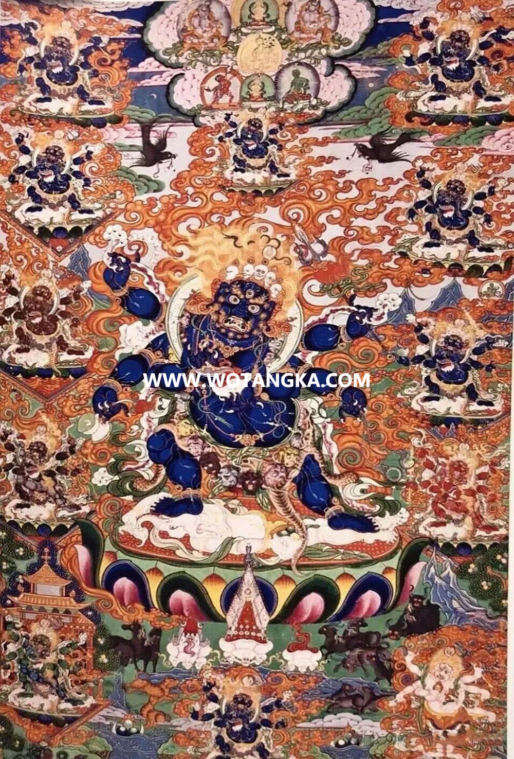 沃唐卡编号AC26749：六臂玛哈嘎拉