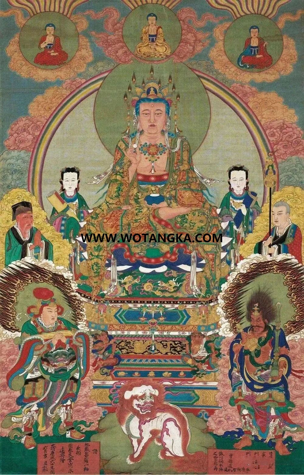 沃唐卡编号AC27684：宝冠地藏王菩萨