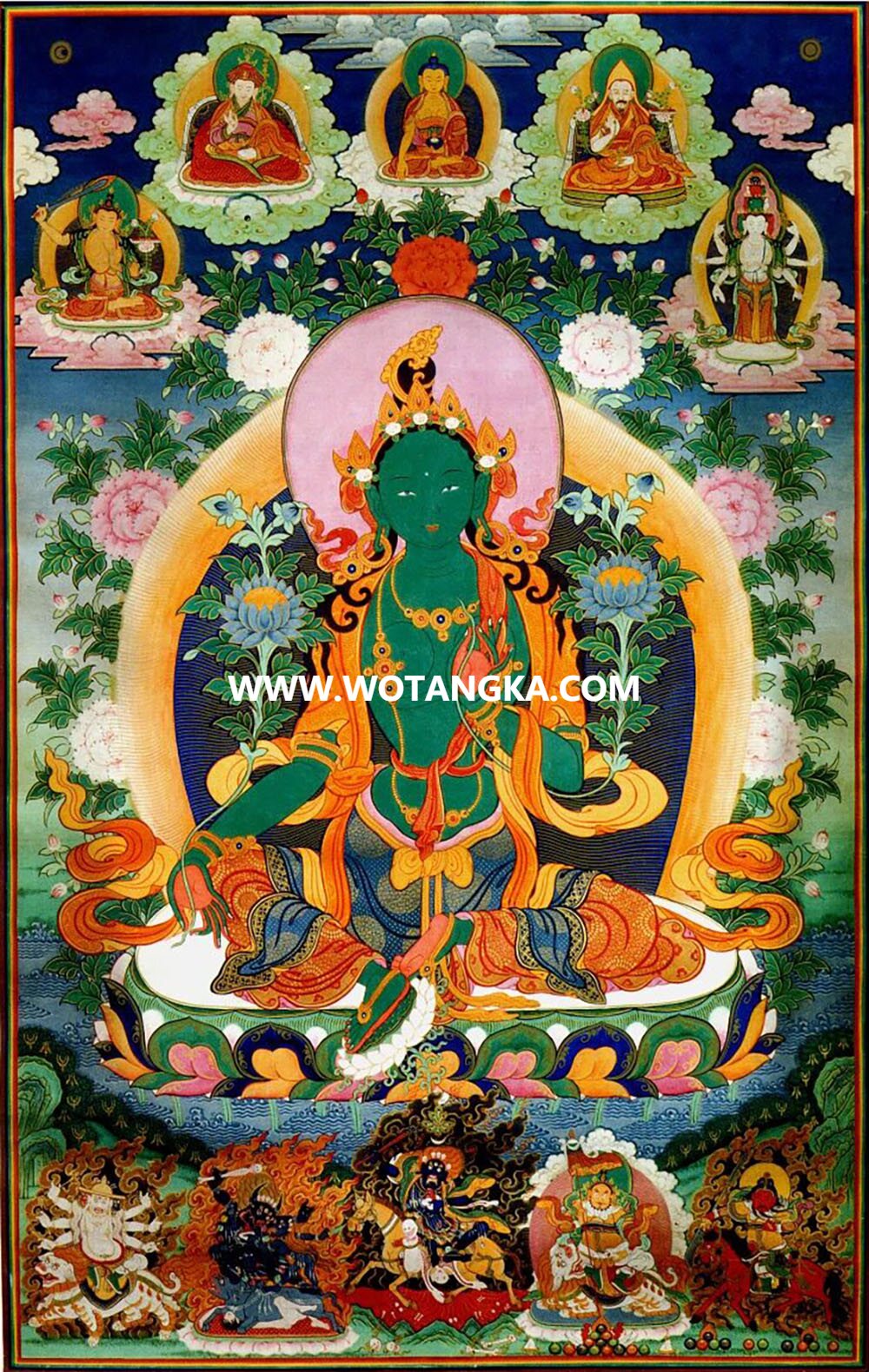 沃唐卡编号AC27894：绿度母